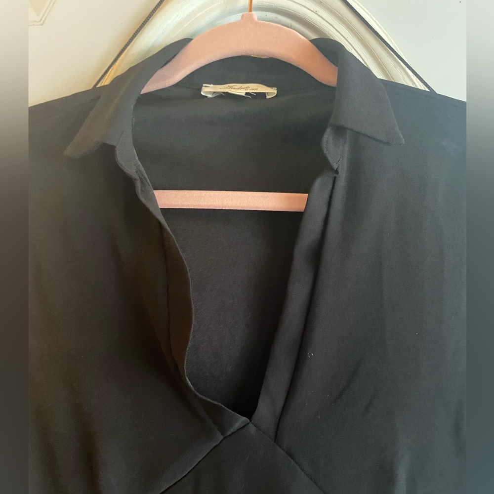 Andree by Unit black chiffon short sleeve dress - Picture 3 of 7